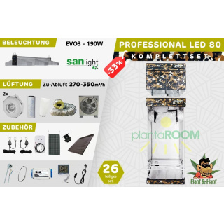 Growzelt Komplettset - Professional Camo LED - 80 x 80 x 215cm